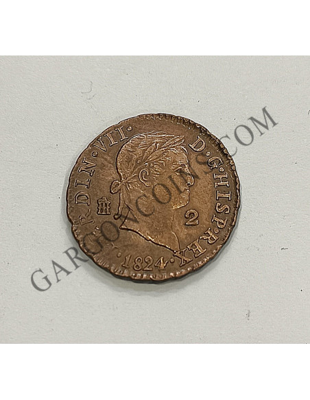  Fernando VII 2 Maravedis de Segovia del 1824  s/c