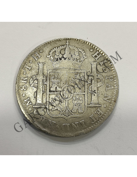 Fernando VII 8 Reales del 1808 Mexico TH .Resello Chino en columna de Hercules