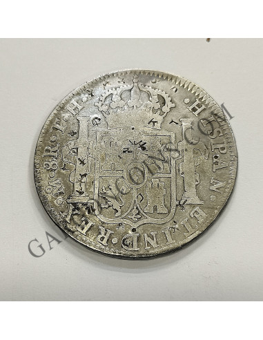 Fernando VII 8 Reales del 1809 Mexico TH .Resellos Chinos en toda la moneda