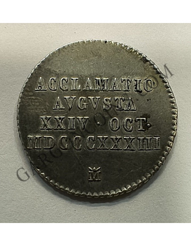 Isabel II Medalla de Proclamación 1 Real 1833 ceca Madrid Plata 