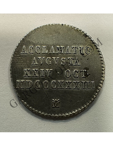 Isabel II Medalla de Proclamación 1 Real 1833 ceca Madrid Plata 