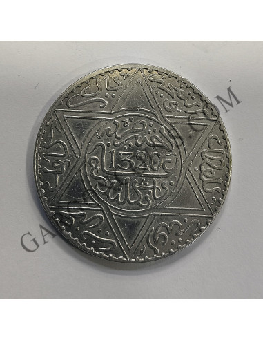 Marruecos Sultanato de  AbdelAziz 1320  1 Rial  (10 Dirhams 1903)