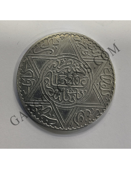 Marruecos Sultanato de  AbdelAziz 1320  1 Rial  (10 Dirhams 1903)
