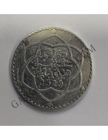 Marruecos  Abd alHafiz 1329  1 Rial  (10 Dirhams ) Ceca Paris