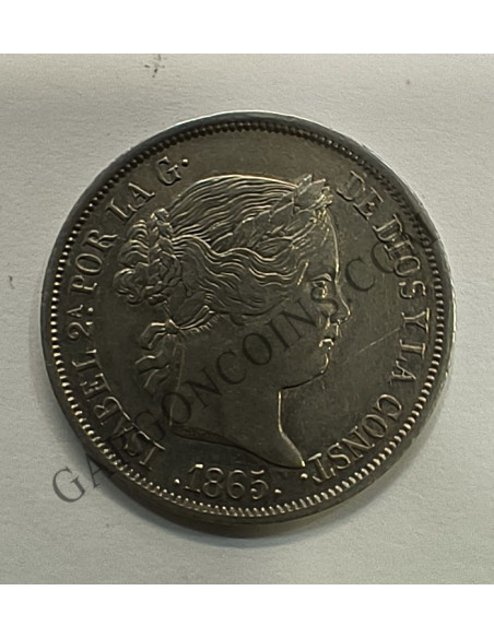 Isabel II 40 céntimos de escudo de 1865 ceca de Madrid en EBC