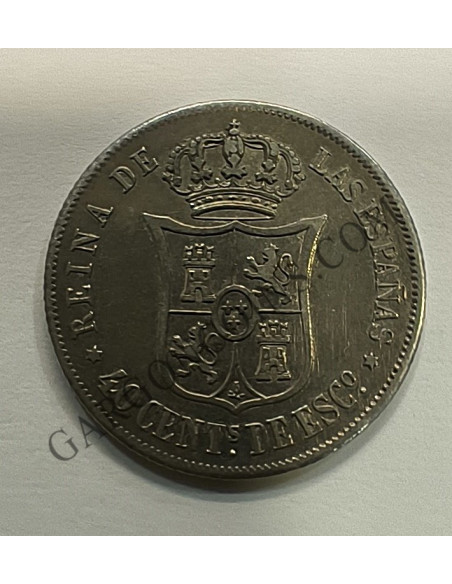 Isabel II 40 céntimos de escudo de 1865 ceca de Madrid en EBC