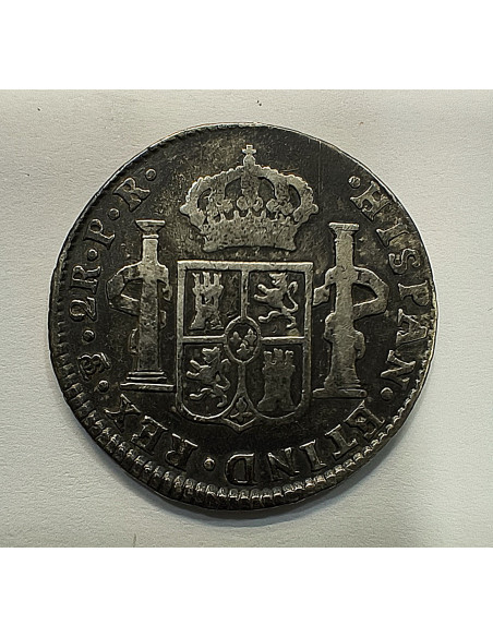 Carlos IV 2 Reales Potosí 1789 PR Busto de Carlos III MBC Carlos IV 2 Reales Potosí 1789 PR Busto de Carlos III MBC