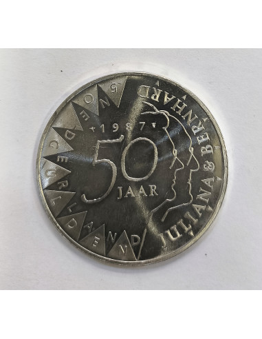 Holanda 50 Goulden 1987 50 años de la boda de Juliana y Bernhard