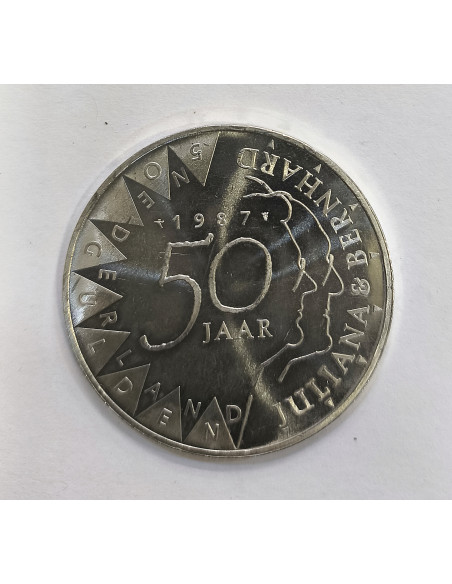 Holanda 50 Goulden 1987 50 años de la boda de Juliana y Bernhard