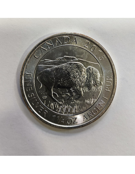 Canada 8 Dollars 2015 Bisonte 46.65 gr Plata pura
