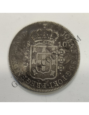 Brasil-Portugal Joannes VI 960 Reis del 1810 acuñada sobre 8 reales españoles