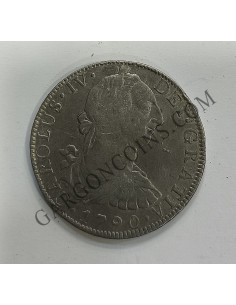 Carlos IV 8 Reales 1790 Mexico FM en  EBC con  Busto de Carlos III