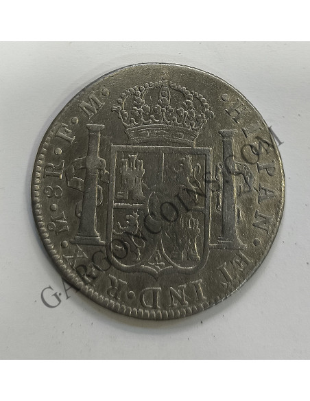 Carlos IV 8 Reales 1790 Mexico FM en  EBC con  Busto de Carlos III