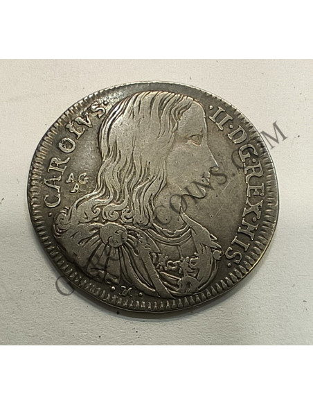 Carlos II  Reino de la Dos Sicilias. Ceca Nápoles 20 Grana (1 Tari)  del año 1689 EBC+