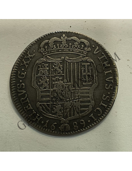 Carlos II  Reino de la Dos Sicilias. Ceca Nápoles 20 Grana (1 Tari)  del año 1689 EBC+