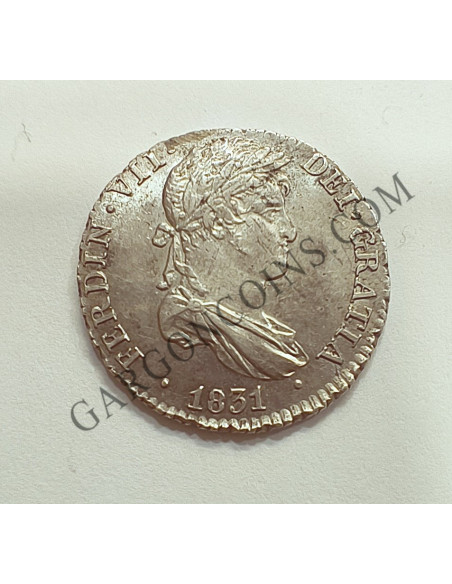 Fernando VII  1 Real 1831 ceca Sevilla JB  estado S/C