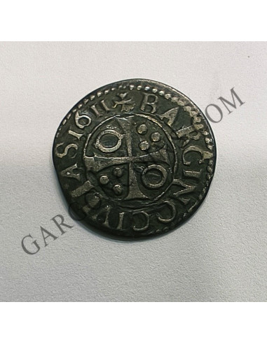 Felipe III  1/2 Croat (1/2 real) ceca de Barcelona del 1611 MBC+