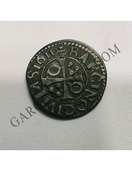 Felipe III  1/2 Croat (1/2 real) ceca de Barcelona del 1611 MBC+