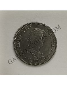 Fernando VII  2 Reales 1810 Cadiz C I  MBC
