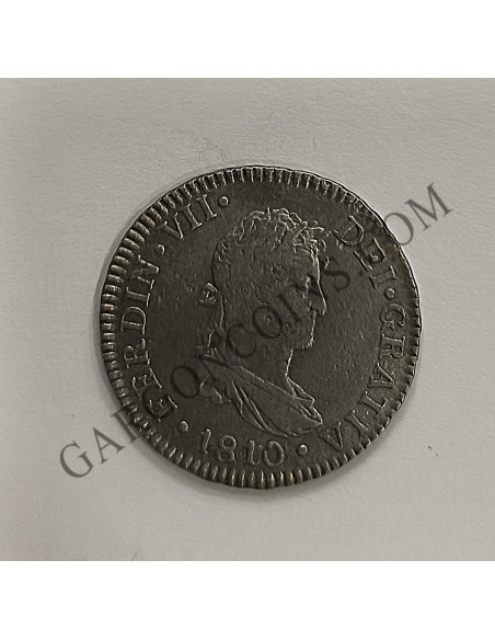 Fernando VII  2 Reales 1810 Cadiz C I  MBC