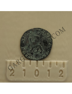 Reyes Católicos. 4 maravedies de Carlos I  ceca de Cuenca. 1469-1504