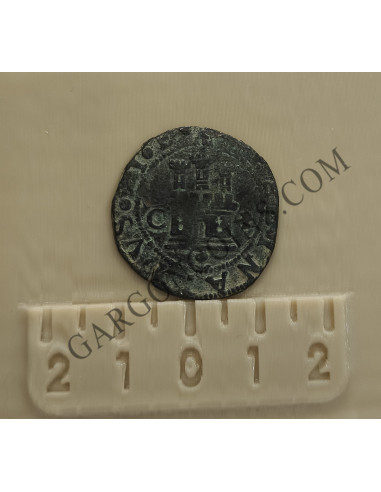 Reyes Católicos. 4 maravedies de Carlos I  ceca de Cuenca. 1469-1504