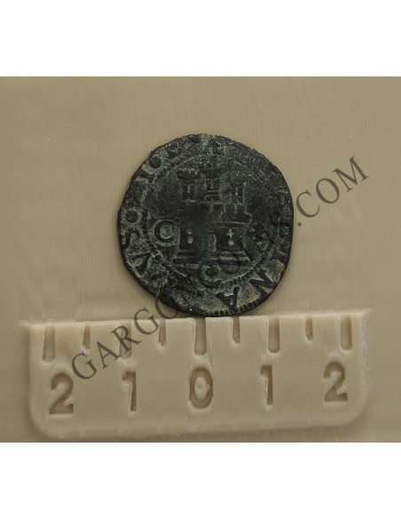 Reyes Católicos. 4 maravedies de Carlos I  ceca de Cuenca. 1469-1504