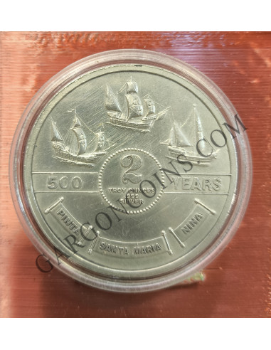 V centenario descubrimiento de America  2 onzas de plata pura