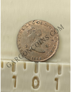 Isabel II 2 Maravedis Segovia 1844 S/C-