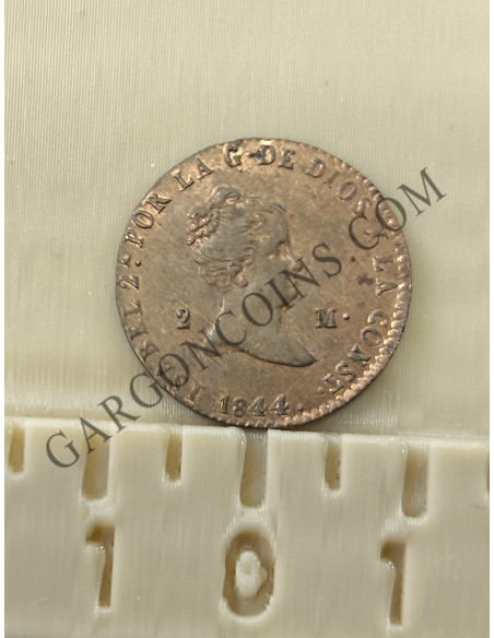 Isabel II 2 Maravedis Segovia 1844 S/C-