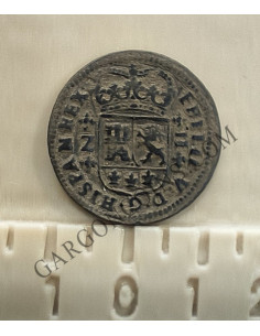 Felipe V 2 Maravedis 1719  Zaragoza