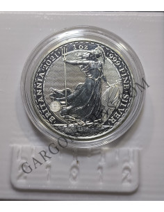 Gran Bretaña  2 Pounds 1 onza Troy Plata Pura Britania 2021