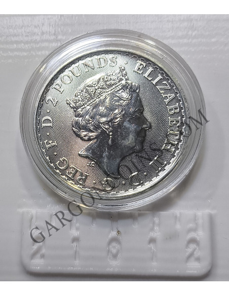 Gran Bretaña  2 Pounds 1 onza Troy Plata Pura Britania 2021