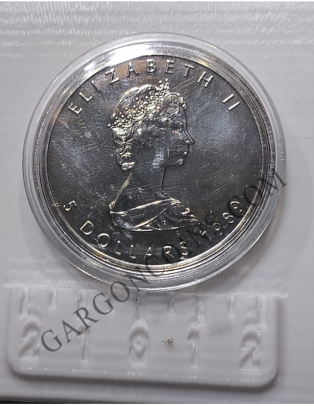 Canada 5 Dolares  2006  1 onza Plata pura Maple Leaf