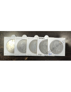 LOTE 1 - 5 monedas 5 Bolivares Plata de 0.900 y 25 gr