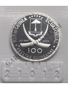 Guinea Ecuatorial 100 Pesetas Guineanas del 1870  Prayer Hands de Dürèr