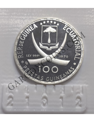 Guinea Ecuatorial 100 Pesetas Guineanas del 1870  Prayer Hands de Dürèr