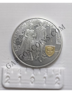 Falkland Islands. Malvinas 5 Poundas 1997  50 años de Elizabeth y Philip 1947-97 