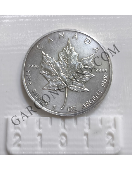 Canada 5 Dolares  1989  1 onza Plata pura Maple Leaf