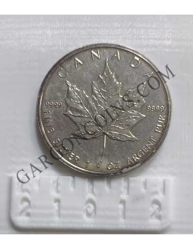 Canada 5 Dolares  1999   1 onza Plata pura Maple Leaf