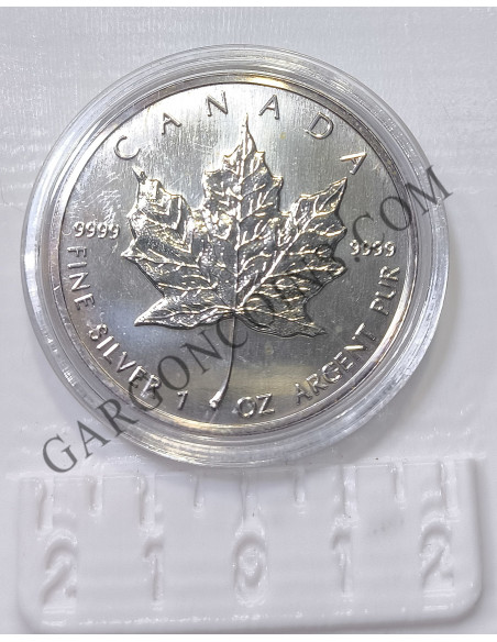 Canada 5 Dolares  1989  1 onza Plata pura Maple Leaf