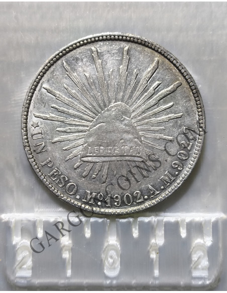 Mexico 1 Peso de  ceca Mexico y ensayadores A M sin circular 