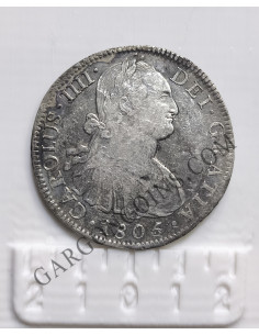 Carlos IV 8 Reales 1805  Mexico TH 