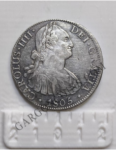 Carlos IV 8 Reales 1805  Mexico TH MBC