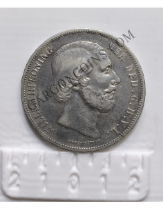 Holanda 2 1/2 Goulden (Florines) Willem III 1870  Guillermo III