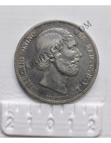 Holanda 2 1/2 Goulden (Florines) Willem III 1870  Guillermo III