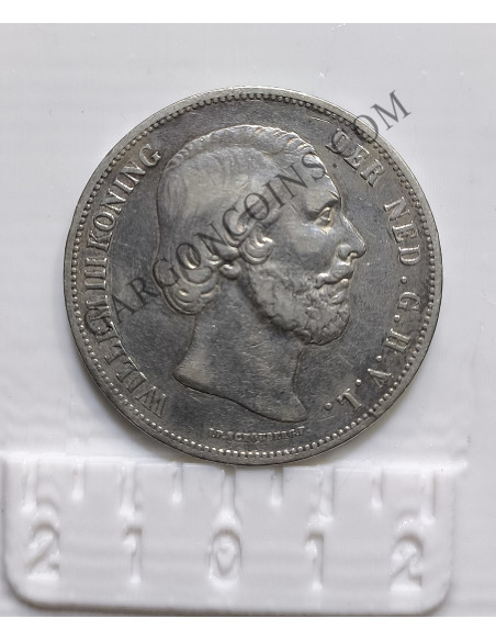 Holanda 2 1/2 Goulden (Florines) Willem III 1870  Guillermo III