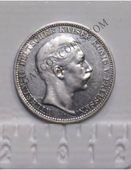 Estados Alemanes Prusia  Willhelm II kaiser de Alemania y Rey de Prusia 3 Reich Mark