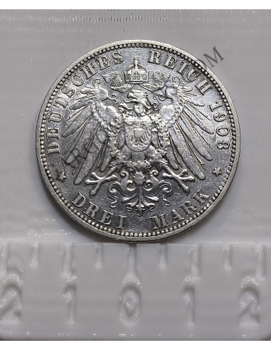 Estados Alemanes Prusia  Willhelm II kaiser de Alemania y Rey de Prusia 3 Reich Mark