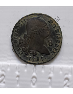 Carlos IV 8 maravedis de 1795 ceca Segovia EBC
